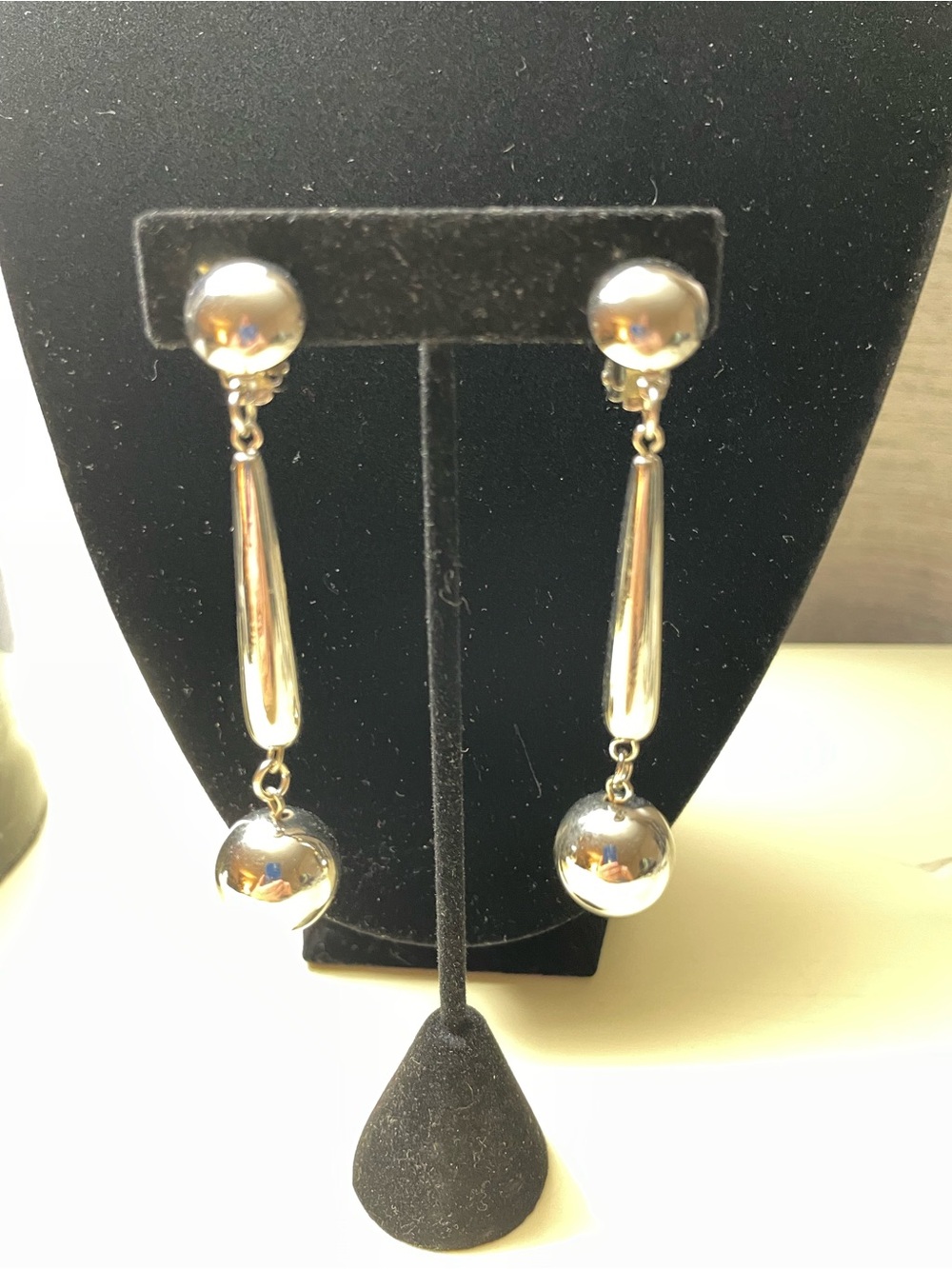 Elegant Silver Drop Ball Dangle Earrings